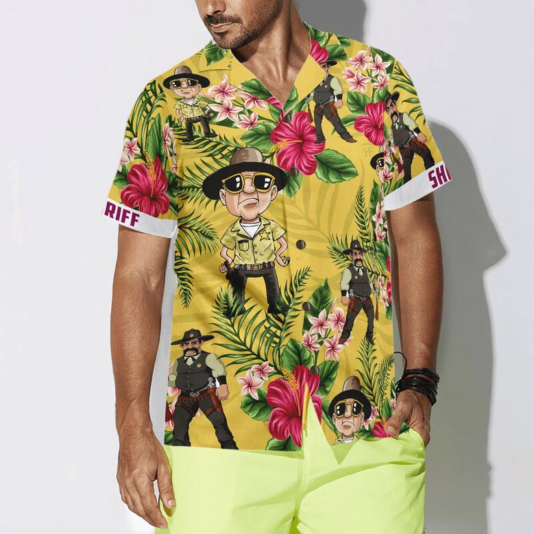 Sherif Hawaiian Shirt, Tropical Floral Proud Sherif Aloha Shirt For Men - Perfect Gift For Sherif, Friend, Husband, Boyfriend, Family