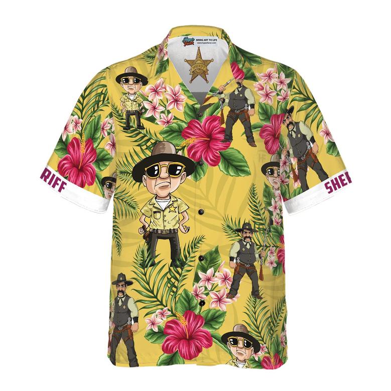 Sherif Hawaiian Shirt, Tropical Floral Proud Sherif Aloha Shirt For Men - Perfect Gift For Sherif, Friend, Husband, Boyfriend, Family