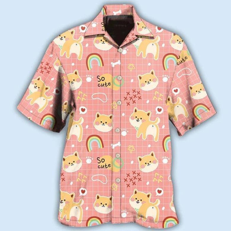 Shiba Inu Aloha Hawaii Shirt - Shiba Inu Cute Rainbow Hawaiian Shirt For Summer - Perfect Gift For Dog Lovers, Friend, Family