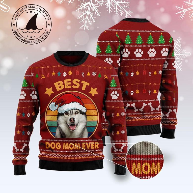 Siberian Husky Best Dog Mom Ever Ugly Christmas Sweater