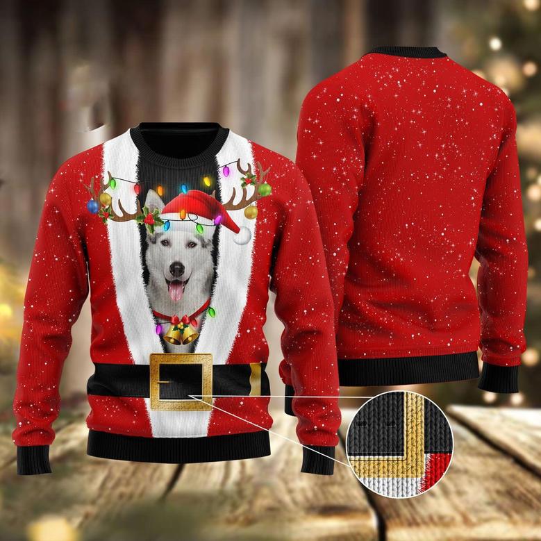 Siberian Husky Christmas Ugly Sweater For Men And Women