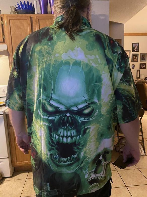 Skull Aloha Hawaiian Shirt For Summer - Skull Green Fear No Man Hawaiian Shirt - Perfect Gift For Men, Women, Skull Lover
