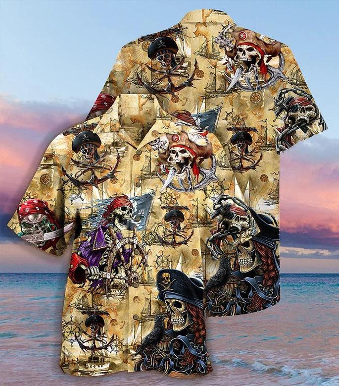 Skull Aloha Hawaiian Shirt For Summer - Skull Pirate Amazing Cool Hawaiian Shirt - Perfect Gift For Men, Women, Skull Lover