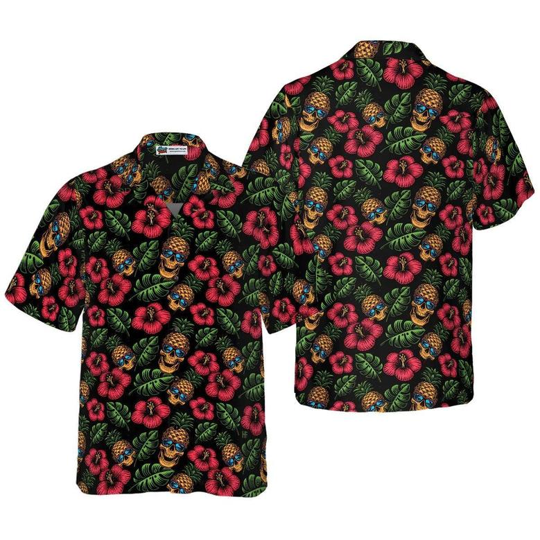 Skulls And Pineapples Hawaiian Shirt, Skulls Hawaiian Shirt, Pineapple Aloha Shirt - Perfect Gift For Men, Women, Husband, Wife, Friend, Family