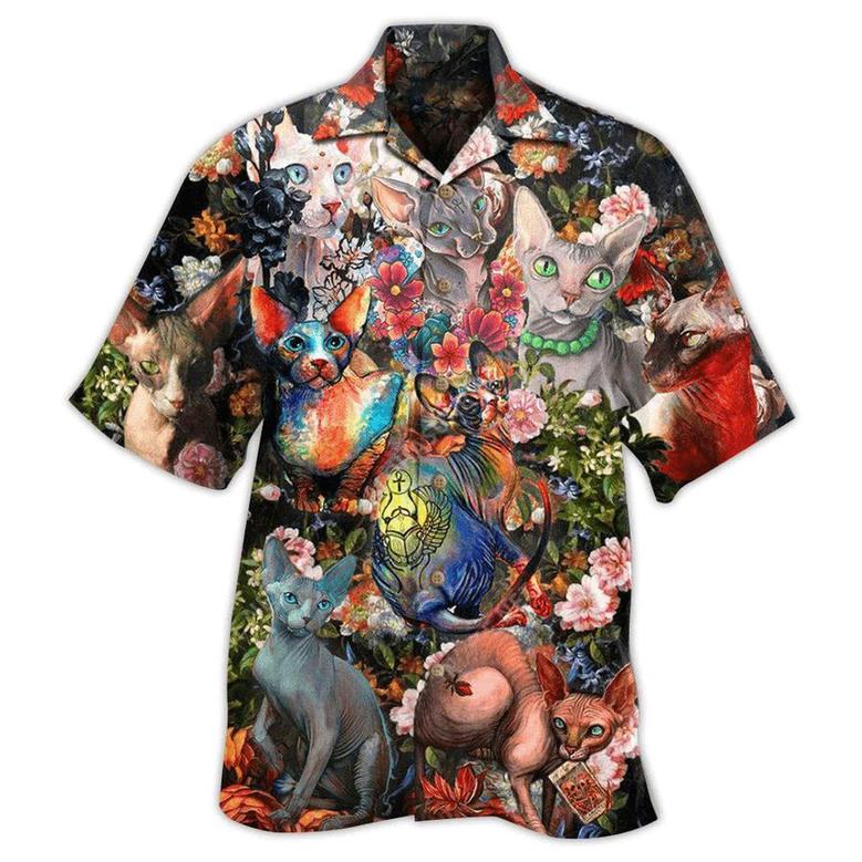 Sphynx Cats Lover Aloha Shirt, Sphynx Cats Hawaiian Shirt For Men And Women, Perfect Gifts For Cat Mom, Cat Dad, Friends, Family