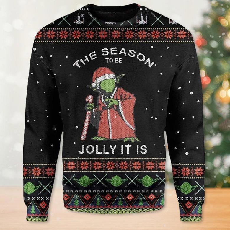 Star Wars Santa Yoda This Season To Be Jolly It Is Ugly Christmas Sweaters