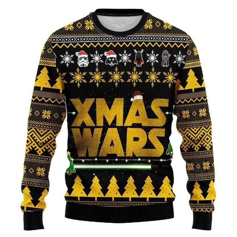 Star Wars Yellow And Green Bling Style Ugly Christmas Sweaters