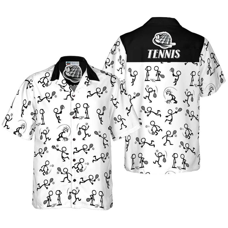 Tennis Aloha Hawaiian Shirt, Stick Figures Tennis Aloha Shirt, Tennis Hawaiian Shirt For Summer - Perfect Gift For Men, Women, Tennis Lover, Friend