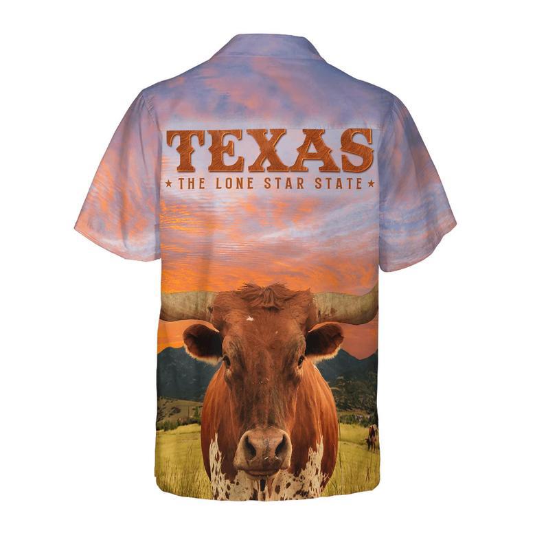 Texas Longhorn Bull Hawaiian Shirt, Texas The Lone Star State, Unique Texas, Texas Lovers, Summer Aloha Shirt Perfect Gift For Men Women