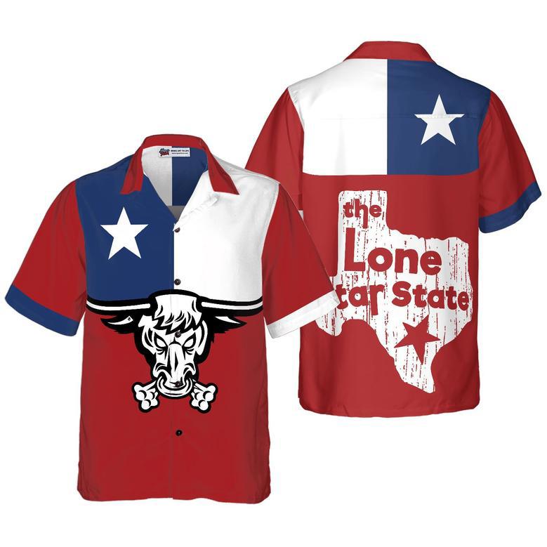 Texas Longhorns Hawaiian Shirt, The Lone Star State Of Texas Flag Texas Home, Colorful Summer Aloha Shirt For Men Women, Perfect Gift For Friend, Team