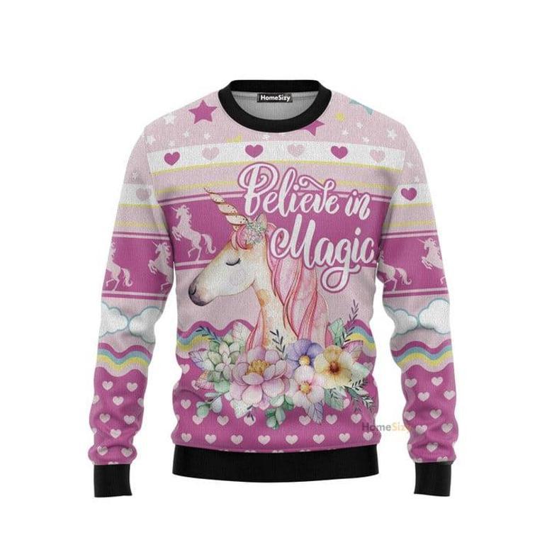 Unicorn Believe In Magic for Lovely Girl - Ugly Christmas Sweater