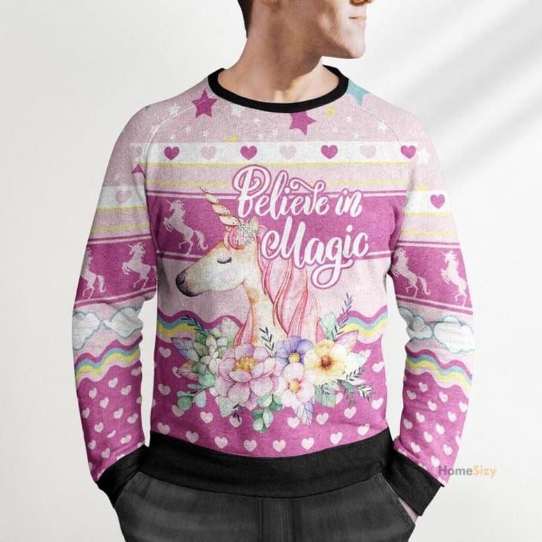 Unicorn Believe In Magic for Lovely Girl - Ugly Christmas Sweater