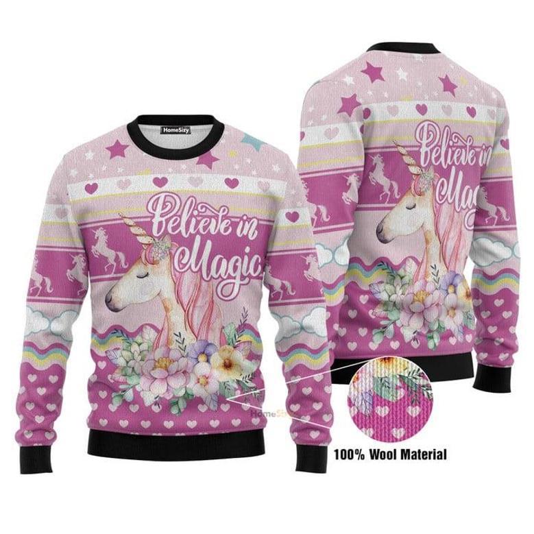 Unicorn Believe In Magic for Lovely Girl - Ugly Christmas Sweater