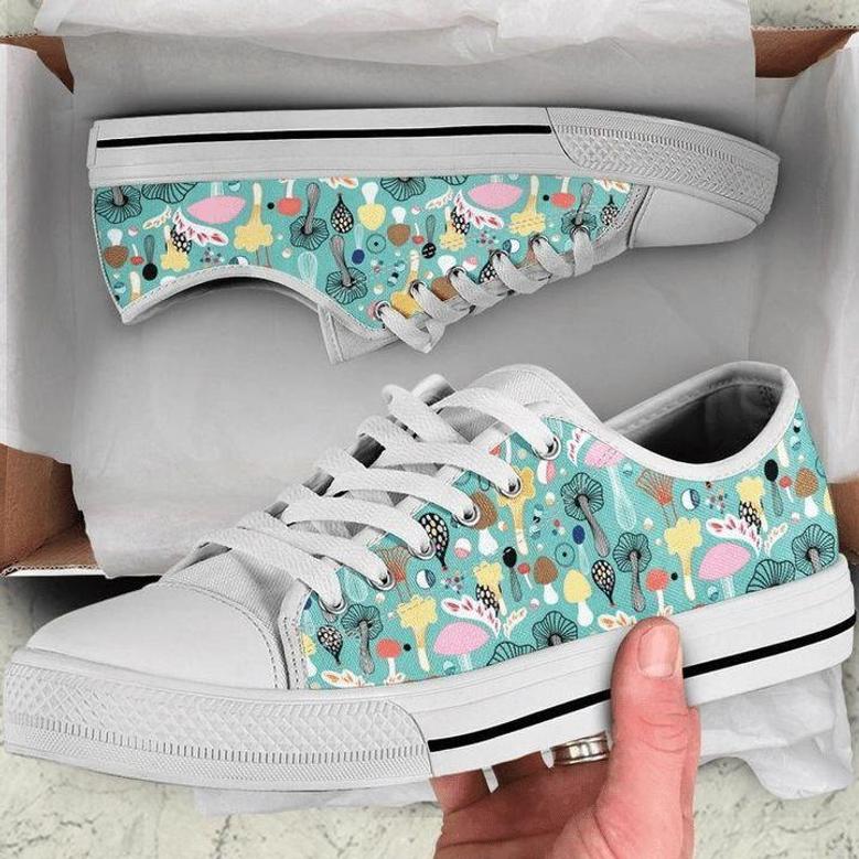 Colorful Of Mushrooms Pattern Low Top Shoes