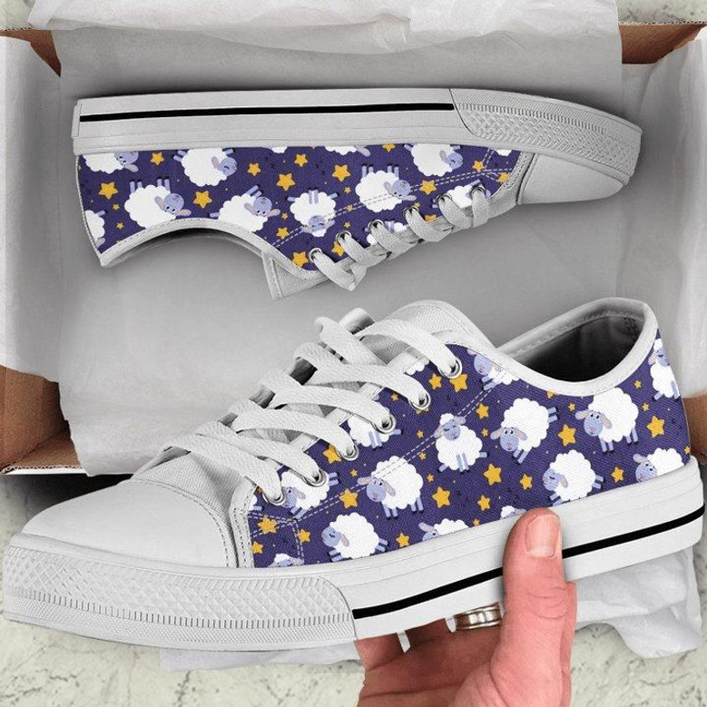 Counting Sheep To Fall Asleep Pattern Low Top Shoes
