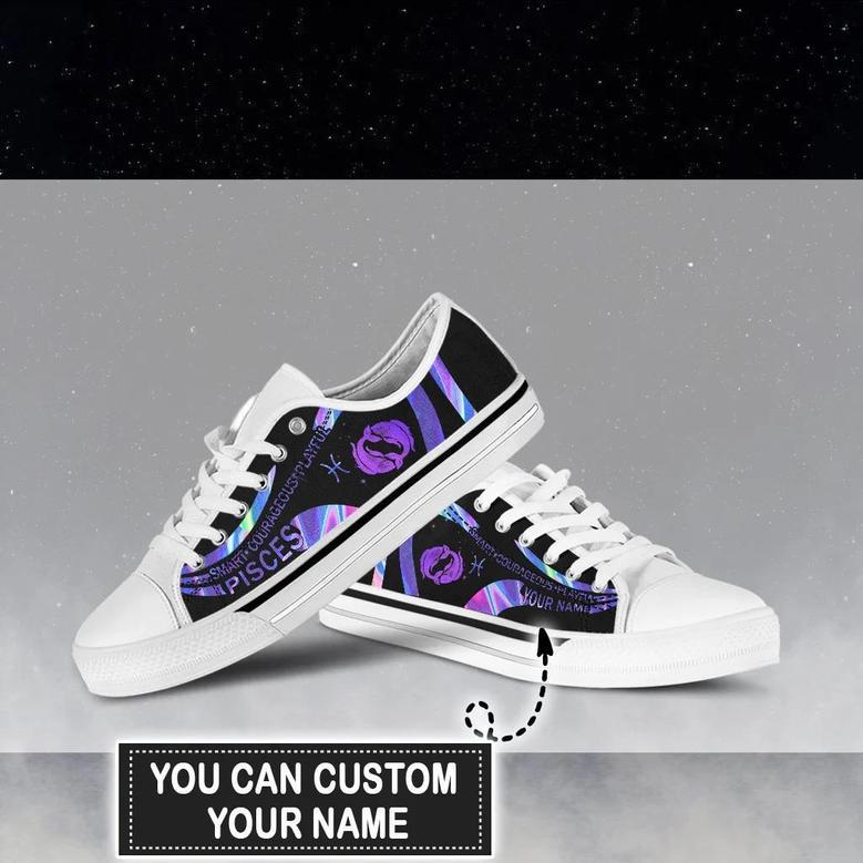 Personalized Holo Pisces Customized Low Top Shoes Sneaker