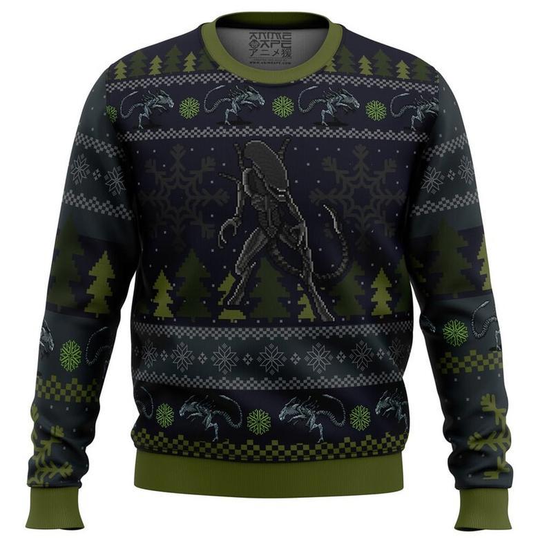 A Christmas Bug Hunt Xenomorph Ugly Christmas Sweater, Ugly Christmas Sweater For Men Women