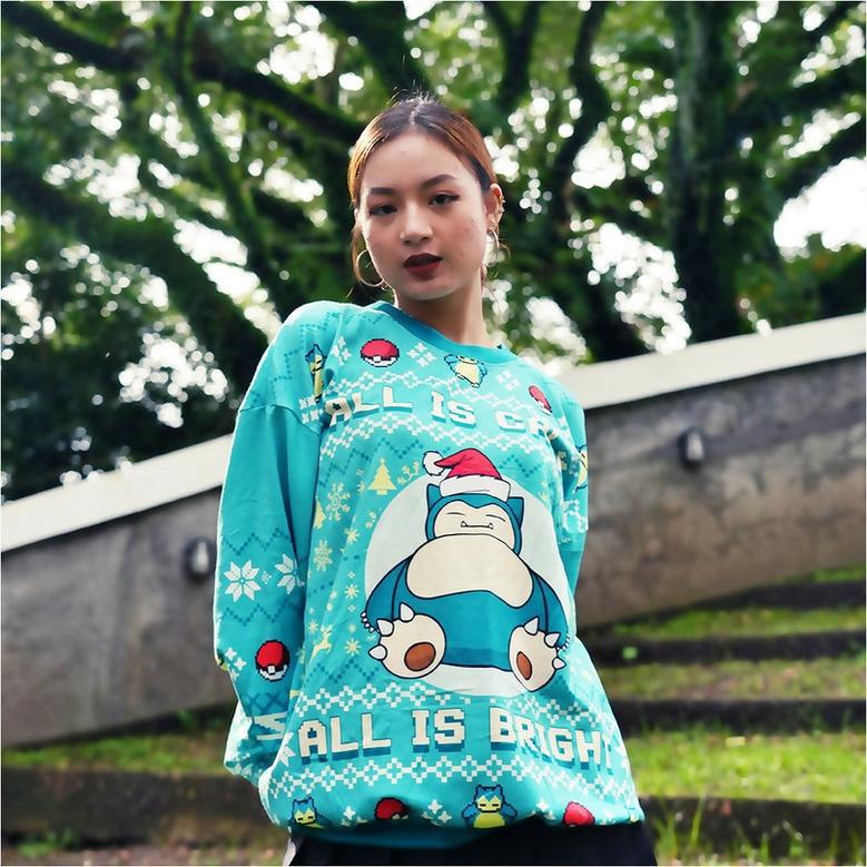 All Is Calm All Bright Snor-lax Pokemon Ugly Xmas Sweater, Manga All Over Print Sweatshirt