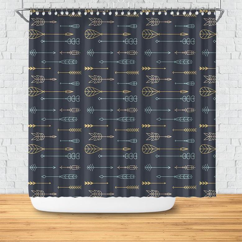 Ancient Tribal Boho Style Arrows Pattern Bathroom Living Shower Curtain