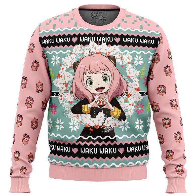 Anya Forger Waku Waku Spy x Family Ugly Christmas Sweater, Ugly Christmas Sweater For Men Women