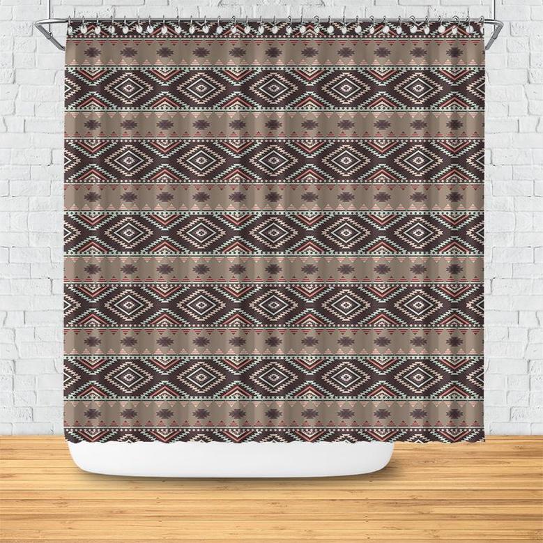 Boho Geometric Seamless Pattern Boho Tribal Shower Curtain
