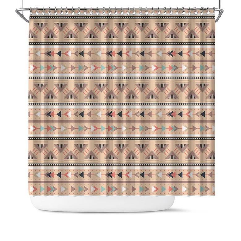 Boho Mid Century Pattern Boho Tribal Shape Shower Curtain