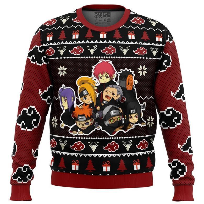 Chibi Akatsuki Naruto Ugly Christmas Sweater, Ugly Christmas Sweater For Men Women