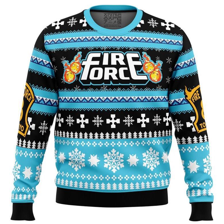 Christmas Flame Fire Force Ugly Christmas Sweater, Ugly Christmas Sweater For Men Women