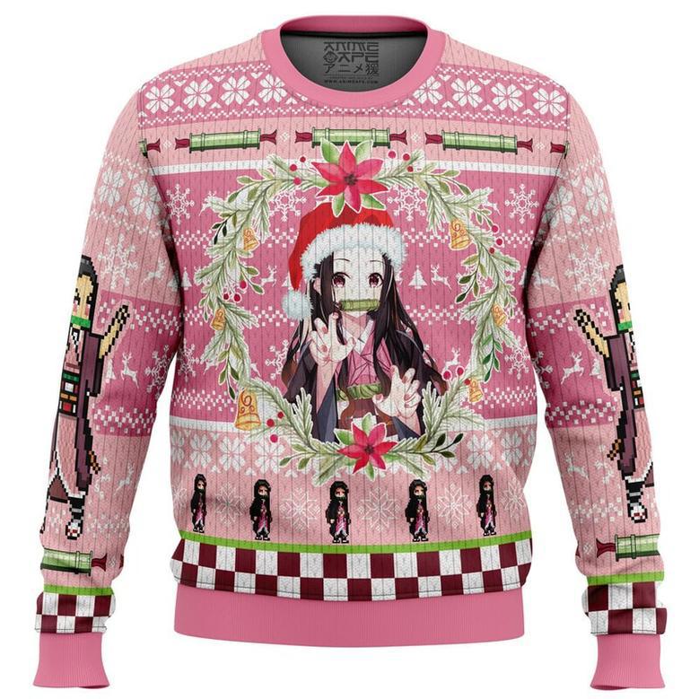 Christmas Nezuko Kamado Demon Slayer Ugly Christmas Sweater, Ugly Christmas Sweater For Men Women