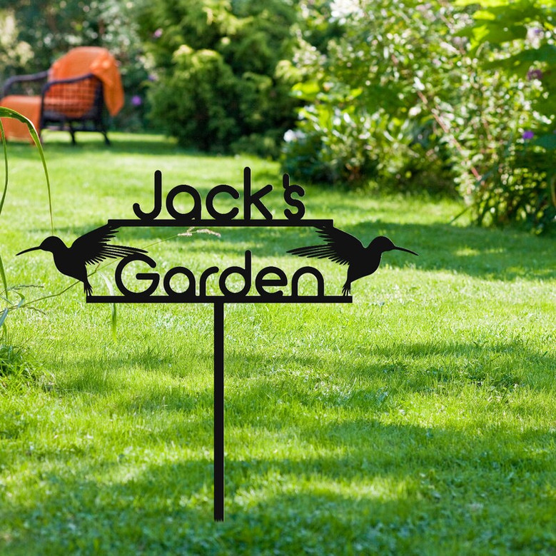 Custom Metal Garden Stakes, Personalized Birds Stakes, Garden Sign, Custom Family Sign