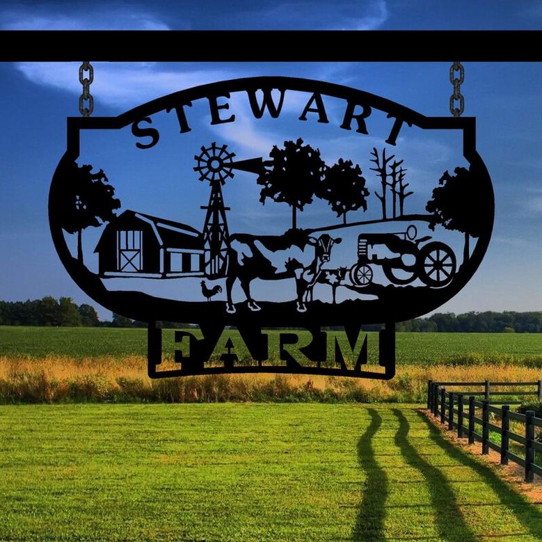 Custom Metal Ranch Sign, Personalized Farm Name Sign, Unique Custom Farm Sign, Metal FarmSign Outdoor