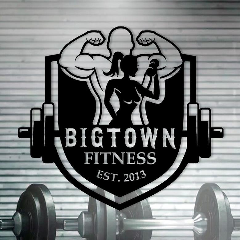 Customized Metal Gym Name Sign, Personalized Sports Room Wall Art, Unique Fitness Wall Sign