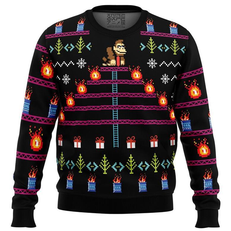 Donkey Kong Ugly Christmas Sweater, Ugly Christmas Sweater For Men Women, ShopKetharses Shop