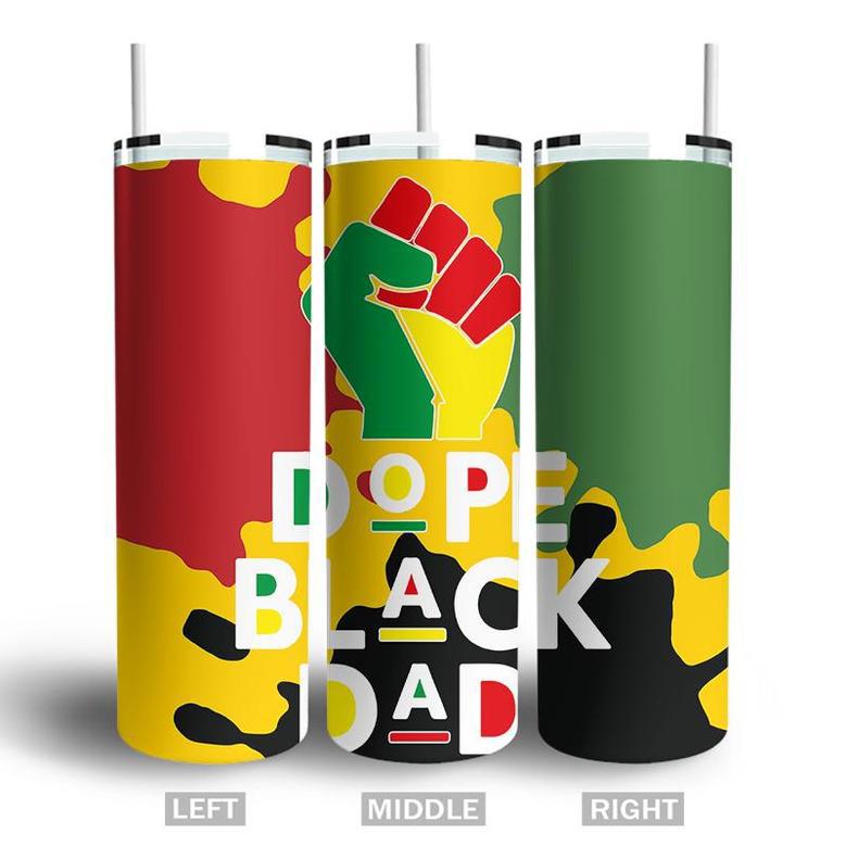 Dope Black Dad Fathers Gift Juneteenth Day Skinny Tumbler