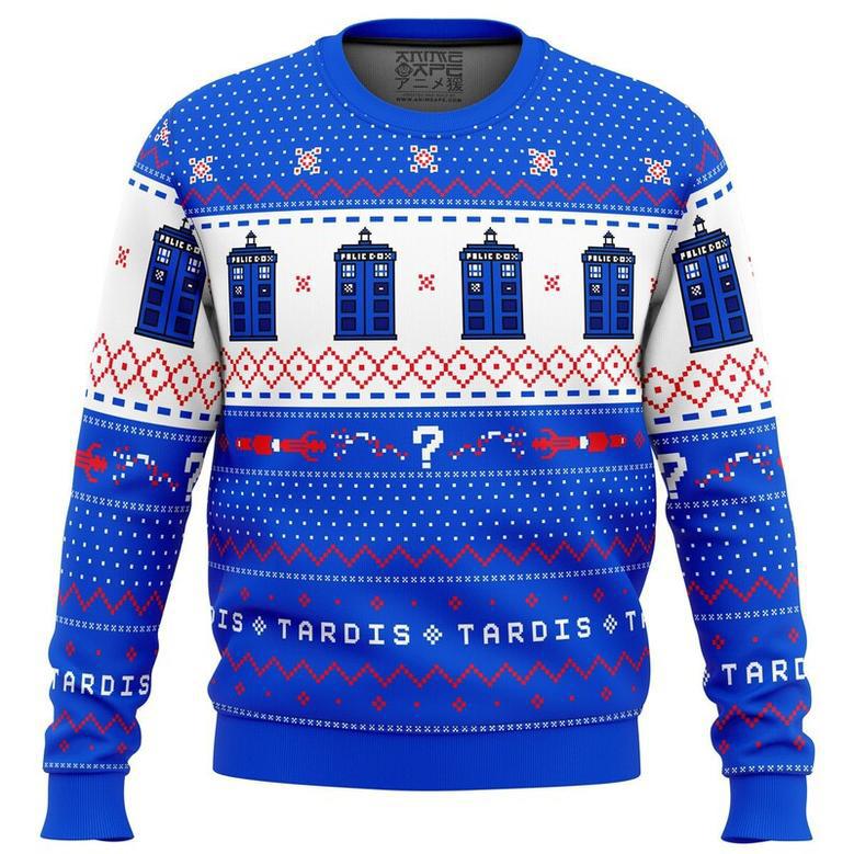 Dr Who TARDIS Christmas Sweater, Ugly Christmas Sweater For Men Women, ShopKetharses Shop