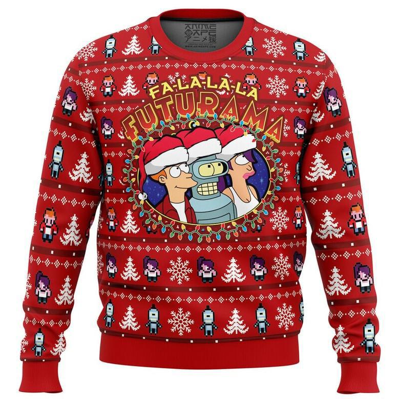 Fa-La-La-La Futurama Ugly Christmas Sweater, Ugly Christmas Sweater For Men Women, ShopKetharses Shop