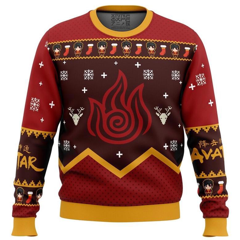 Firebenders Fire Nation Avatar Ugly Christmas Sweater, Ugly Christmas Sweater For Men Women