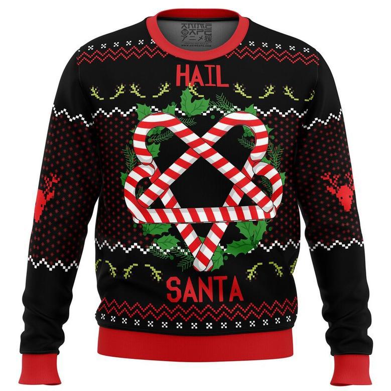 Hail Santa Ugly Christmas Sweater, Ugly Christmas Sweater For Men Women, ShopKetharses Shop