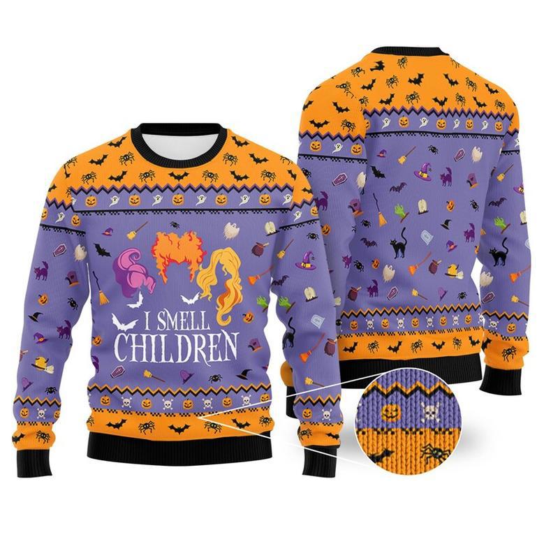 Hocus Pocus I Smell Children Christmas Ugly Sweater, Sanderson Sisters Christmas Sweatshirt