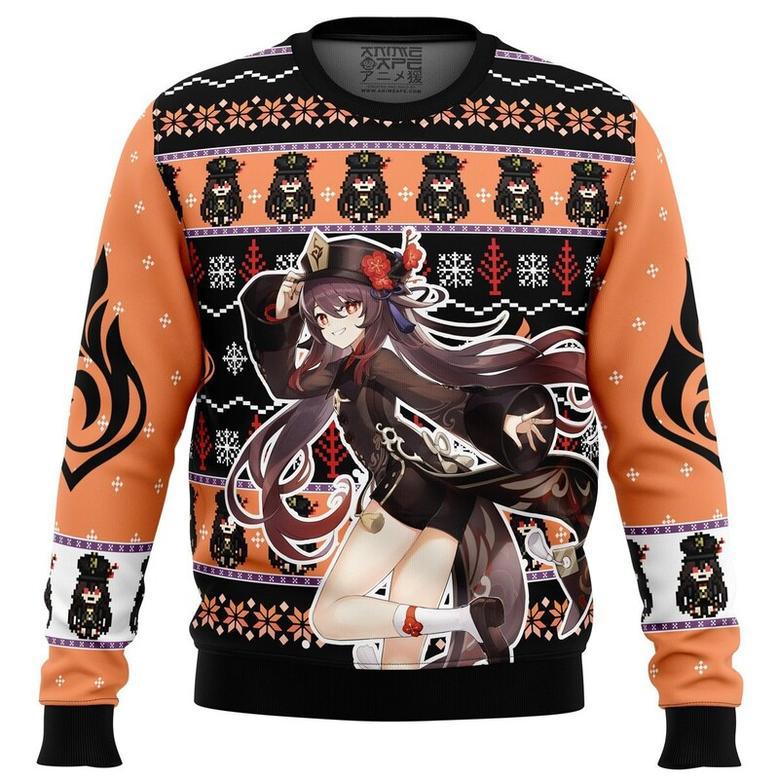 Hu Tao Genshin Impact Ugly Christmas Sweater, Ugly Christmas Sweater For Men Women