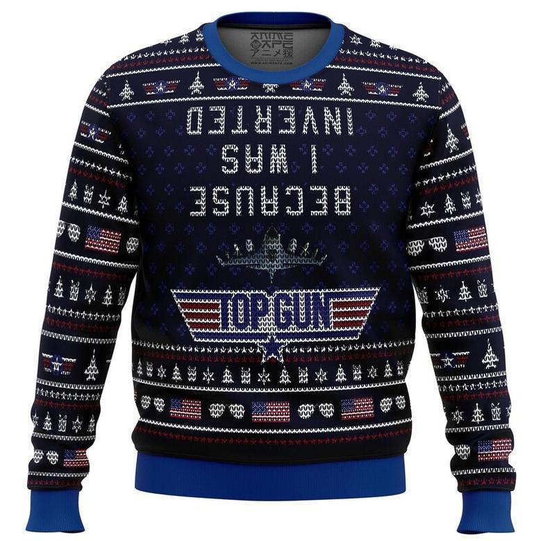 Inverted Top Gun Ugly Christmas Sweater, Ugly Christmas Sweater For Men Women, ShopKetharses Shop