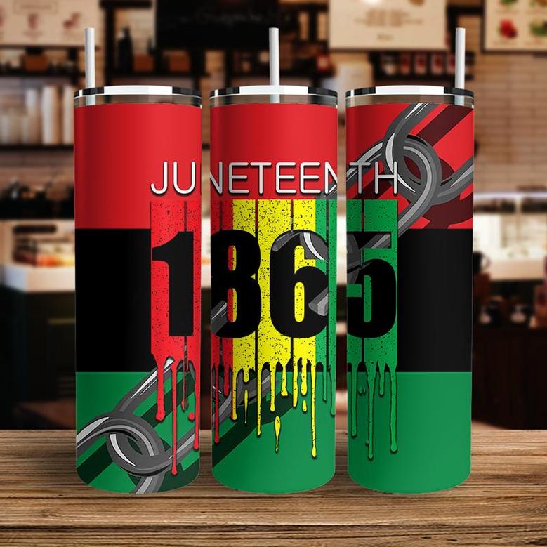 Juneteenth 1865 Breaking Chains Freedom Day Skinny Tumbler