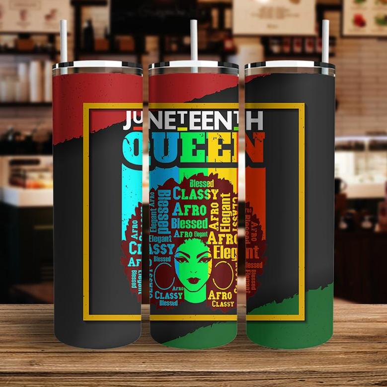 Juneteenth Queen Blessed Classy Black History Month 1865 Skinny Tumbler