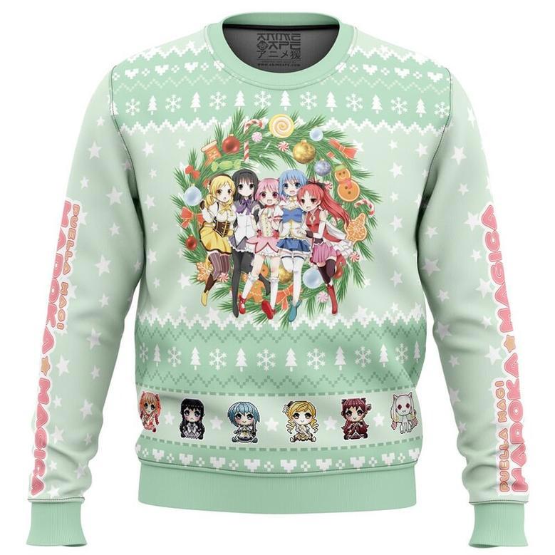 Magical Girls Puella Magi Madoka Magica Ugly Christmas Sweater, Ugly Christmas Sweater For Men Women