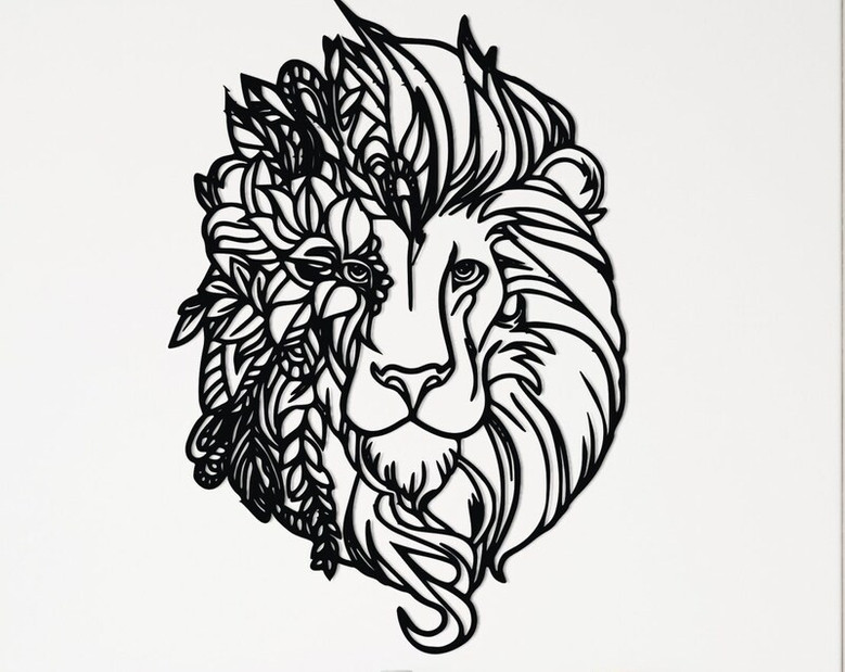 Mandala Lion Metal Wall Art, Metal Mandala Lion Wall Decor, Wall Decor, Unique Metal Gift