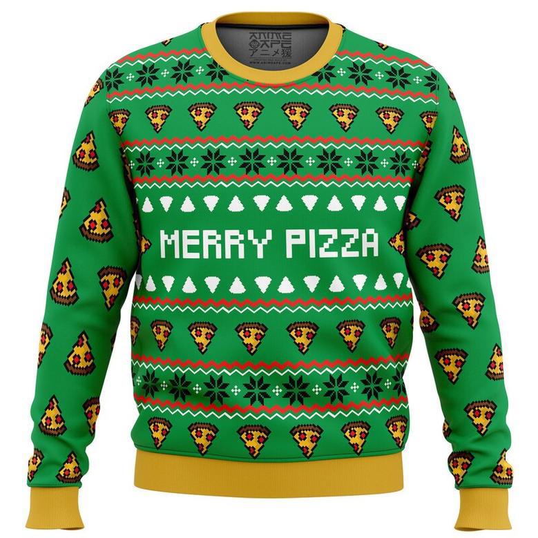 Merry Pizza Ugly Christmas Sweater, Ugly Christmas Sweater For Men Women, ShopKetharses Shop