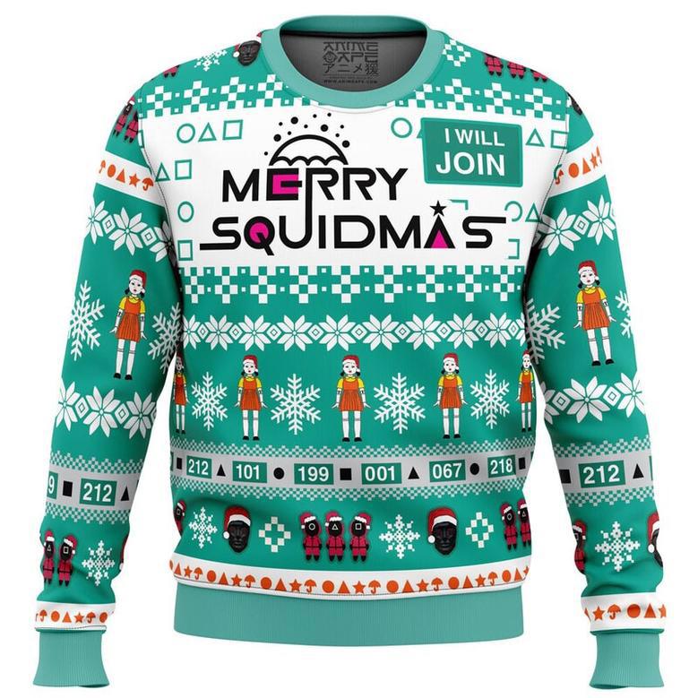 Merry Squidmas Squid Game Christmas Sweater, Ugly Christmas Sweater For Men Women, ShopKetharses Shop