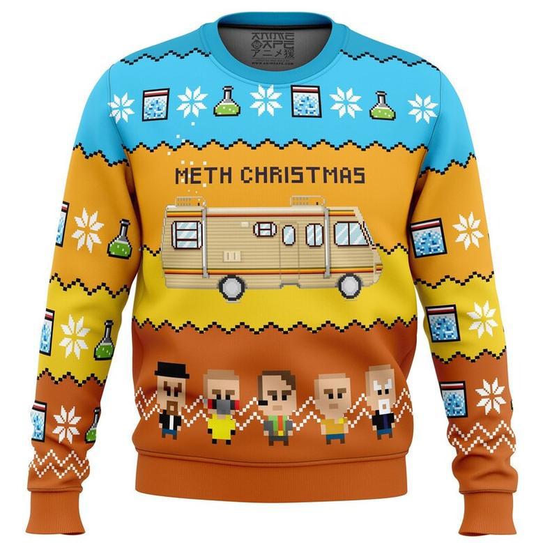 Methy Christmas Breaking Bad Ugly Christmas Sweater, Ugly Christmas Sweater For Men Women