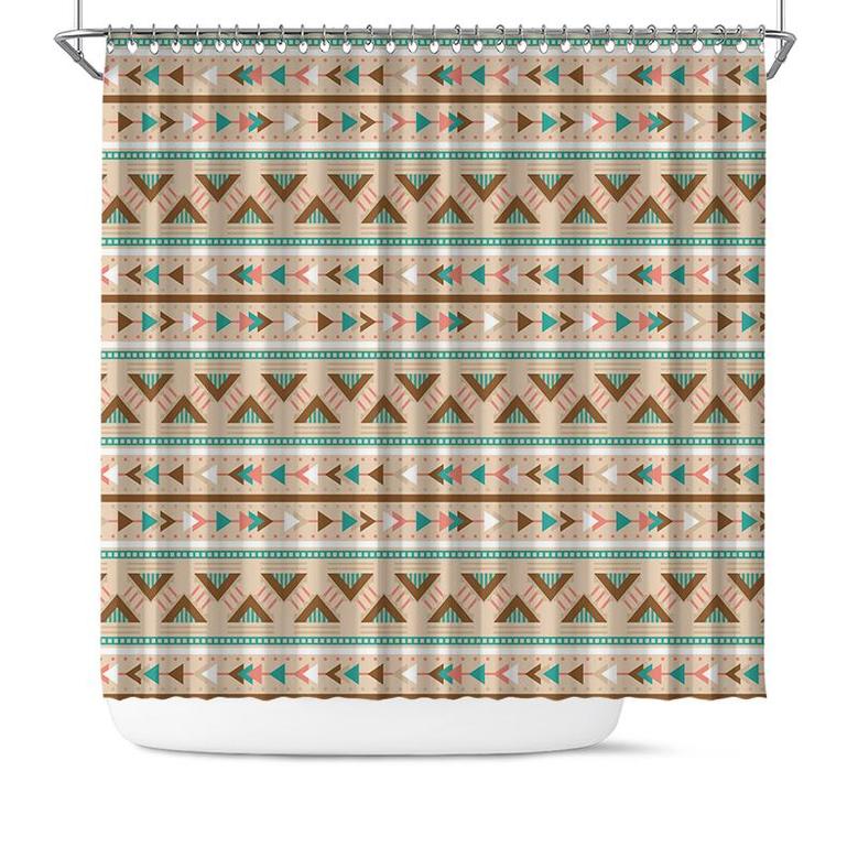 Minimalist Boho Tribal Pattern Muticolor Bohemian Shower Curtain