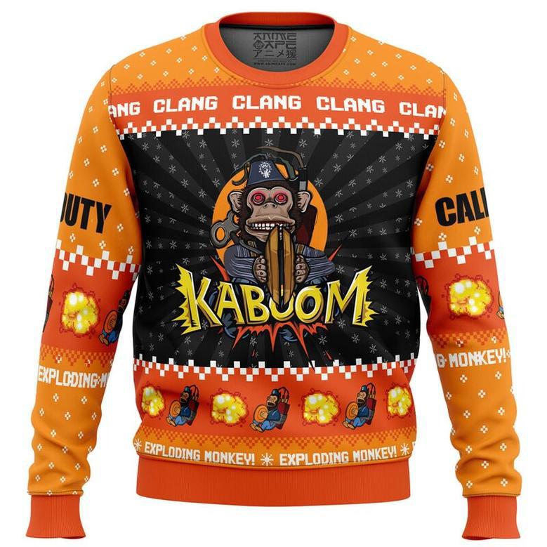 Monkey Bomb Call of Duty Ugly Christmas Sweater, Ugly Christmas Sweater For Men Women